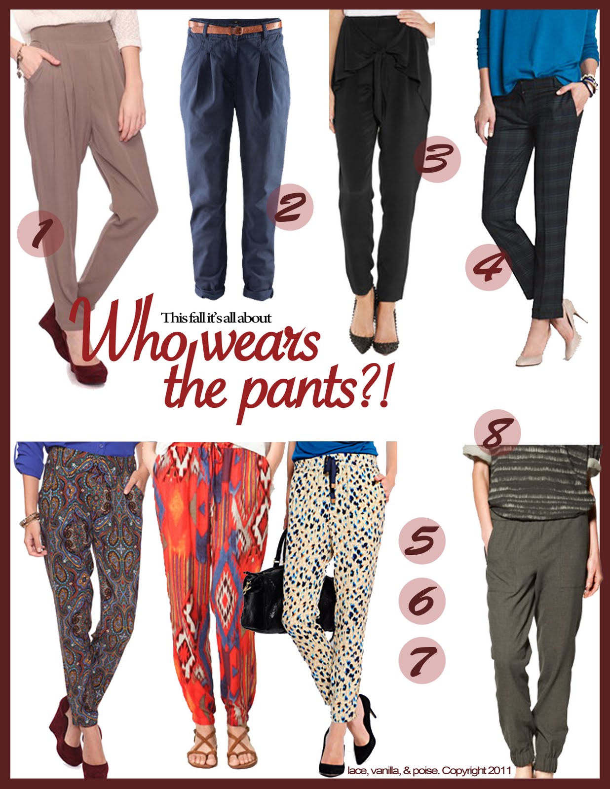 lace, vanilla, & poise: Fall Fashion: Who wears the pants in your ...