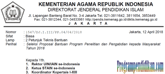 Juknis Bantuan Program Penelitian