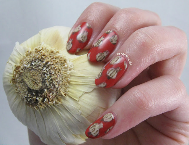 National Garlic Day Garlic Pattern Nails