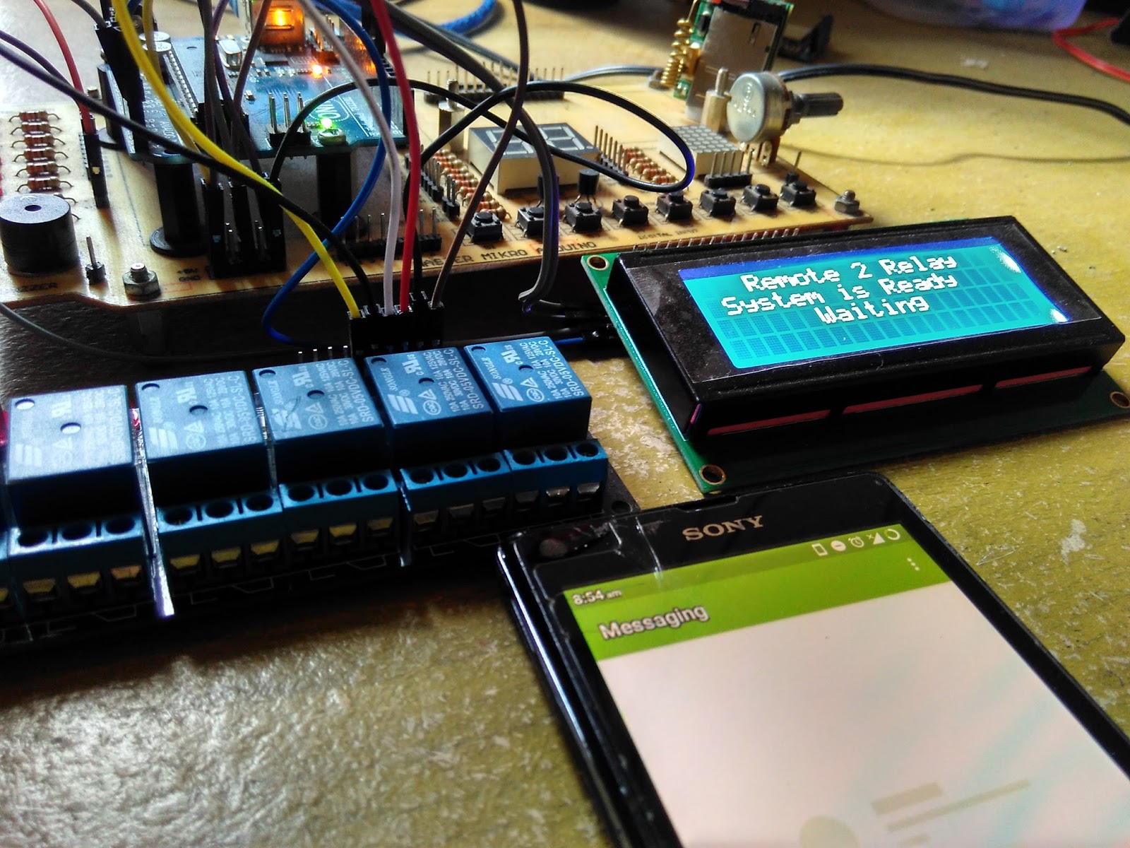 Controlling 4 Channel of Relay using SMS with Feedback