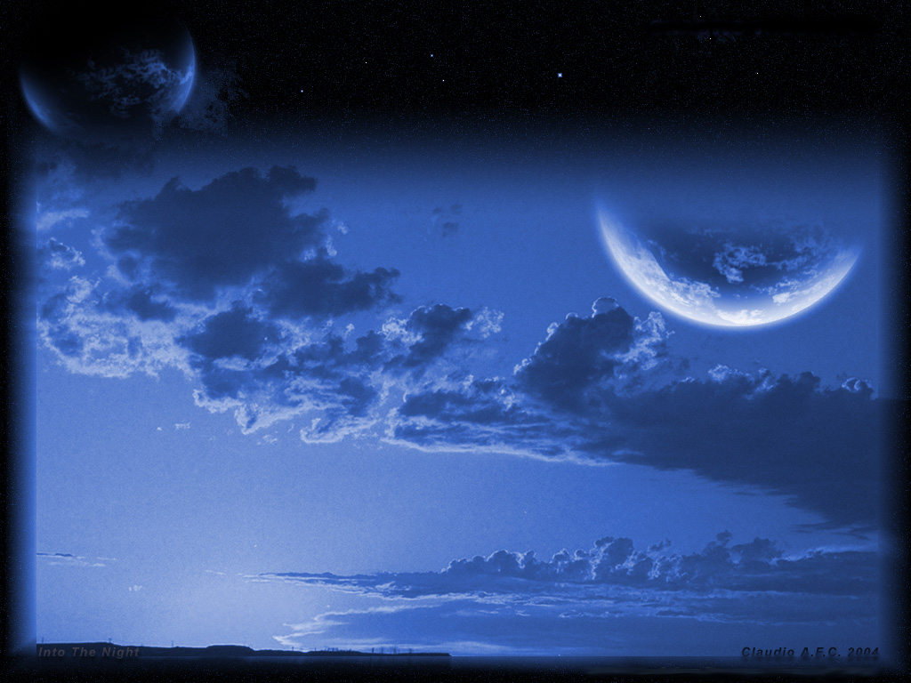 ночное поле. красивая луна. ночь цвета индиго. индиго ночь. ночь индиго картинки.