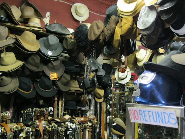 An assortment of hats at Native Leather in New York City