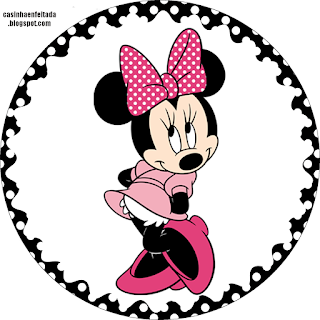 Minnie in Pink with Withe Polka Dots Party: Free Printable Cupcake Toppers and Wrappers.