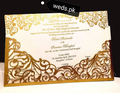 long laser Wedding Cards Pakistan