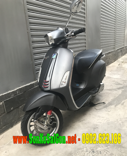 Mẫu sơn xe Vespa Sprint ABS 125 màu xám nhám cực đẹp