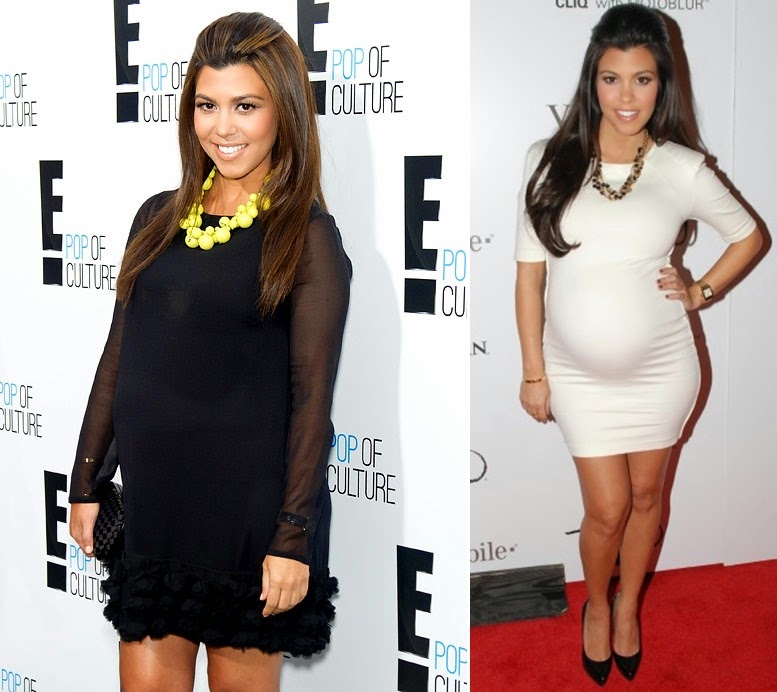 vestido de festa gravida Kourtney Kardashian
