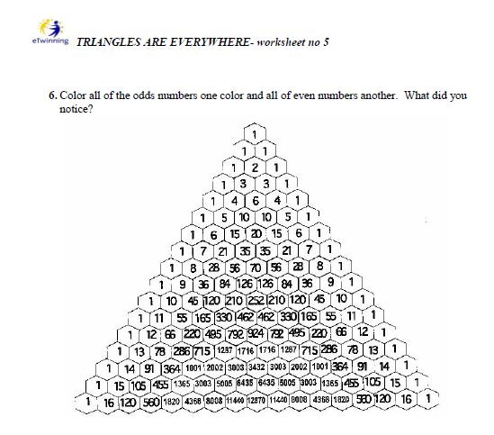 Pascal's Triangle Activity Worksheet
