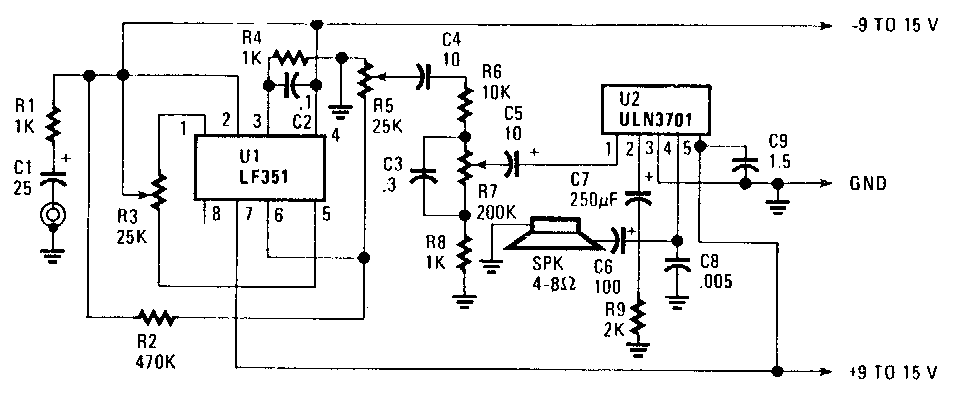 Simple Portable Amplifier Circuit Diagram | Electronic Circuit Diagrams