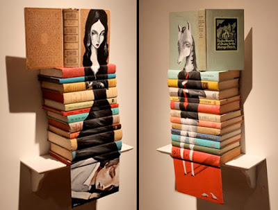 Old Books Used as Canvas
