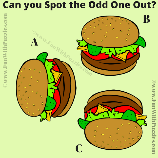 Visual Brain IQ Test: Find the Odd Burger Out