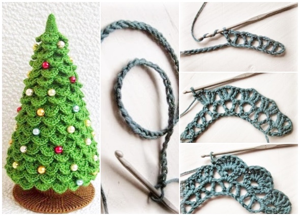 10 Arboles de Navidad tejidos a Crochet
