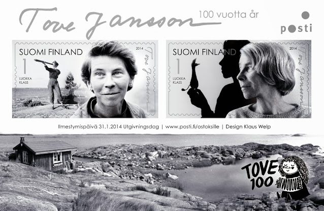 Tove Jansson 100 vuotta postimerkkiarkki