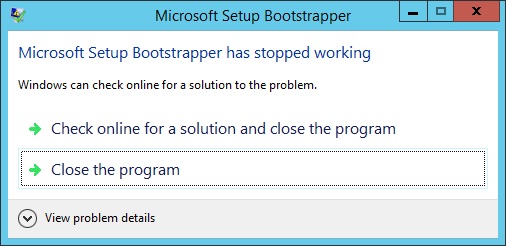 Ms Bootstrapper Has Stopped Working