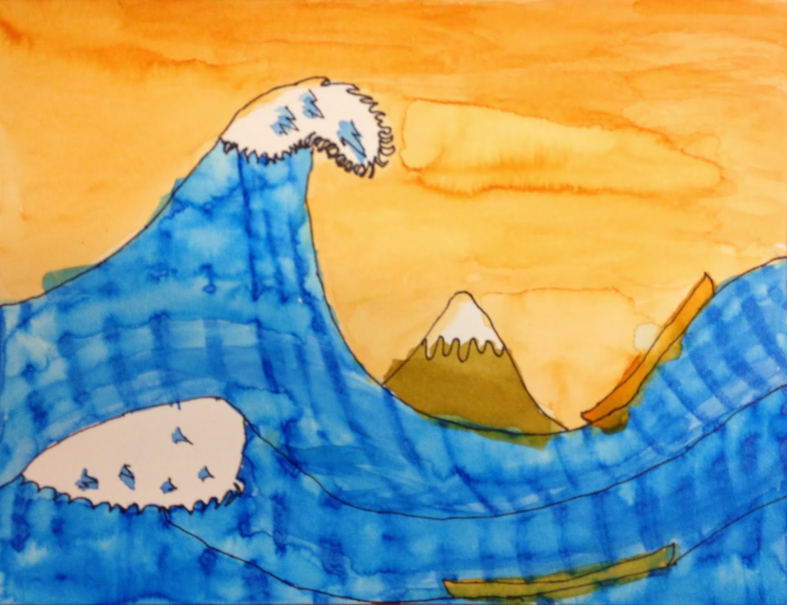 Archway Arete Art Class Finished Hokusai Waves