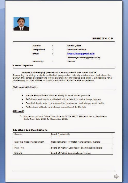 A Good Example Of A Curriculum Vitae