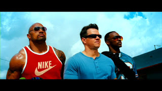 Dwayne "Rock" Johnson, Mark Wahlberg and Anthony Mackie
