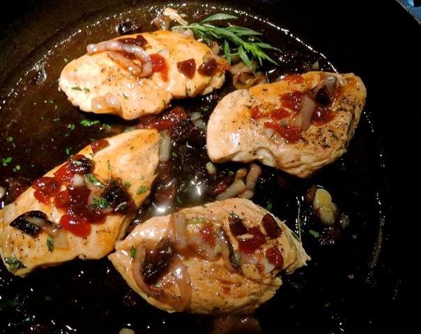 The Briny Lemon: Chicken and Shallots with Cherry-Apricot Sauce