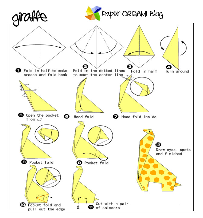 Animals Origami: Giraffe Origami | Paper Origami Guide