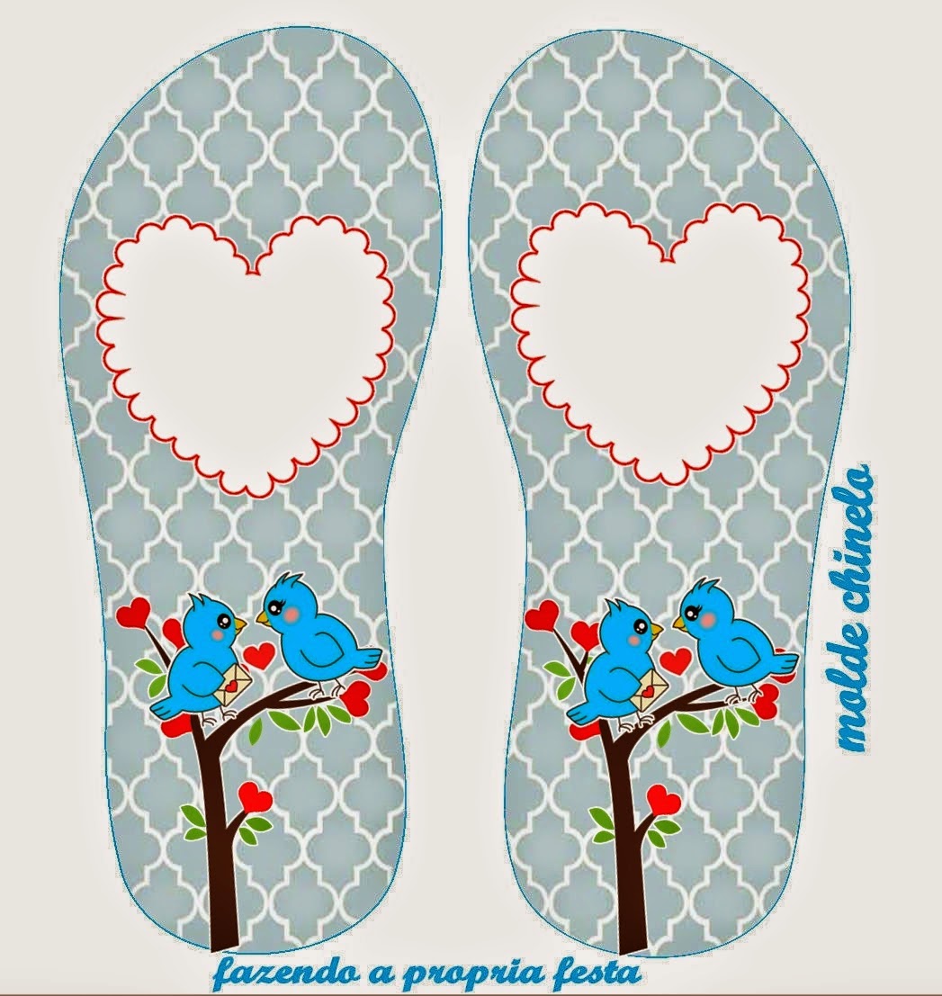 Kit de Pajaritos de Compromiso para Imprimir Gratis. Pajaritos: Invitaciones, Tarjetas, Marcos de Fotos o Etiquetas con forma de sandalias.
