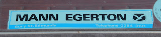 Mann Egerton of Bury StEdmunds rear window sticker