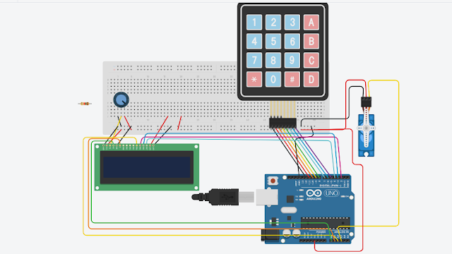 Diseño: Servomotor+ teclado+arduino+ lcd