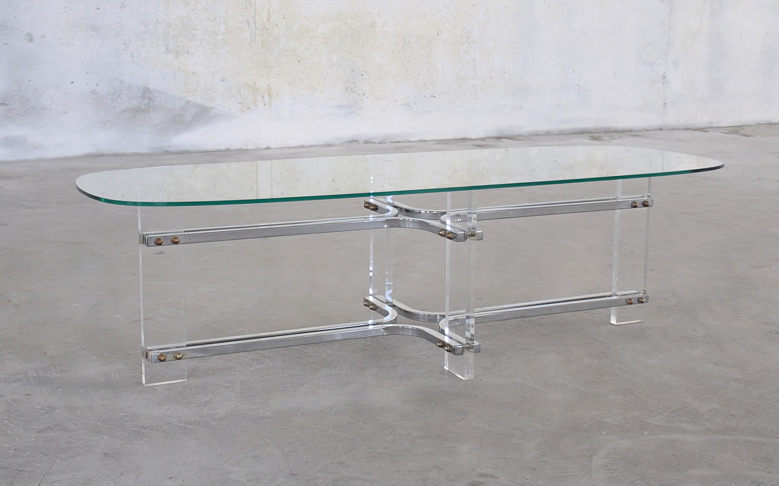 SELECT MODERN Mid Century Modern Chrome, Lucite & Glass Surfboard