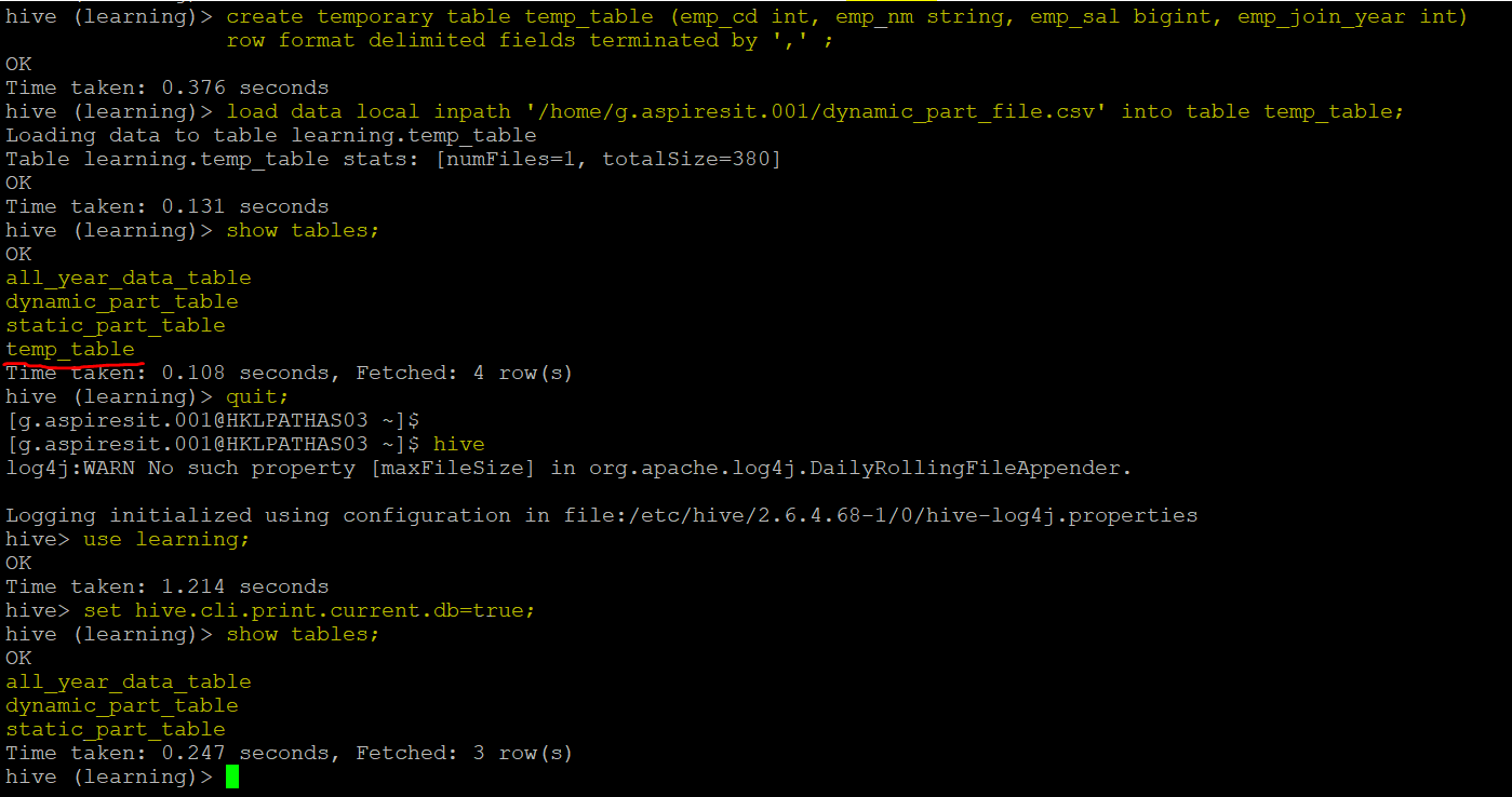 Partitions in Hive