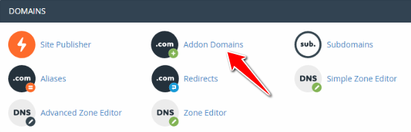 Click on Addon Domains