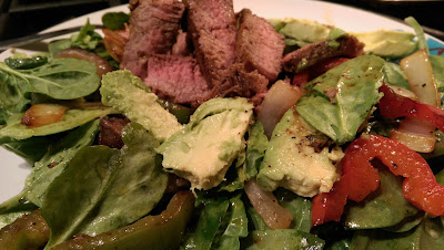 Steak Fajita Spinach Salad