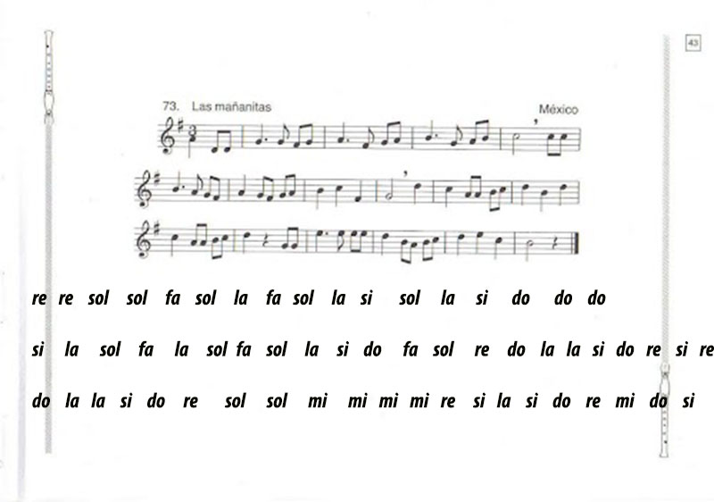 Cursos piano gratis: Flauta: notas de las mañanitas