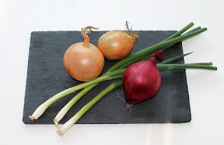Onions on a cutting board