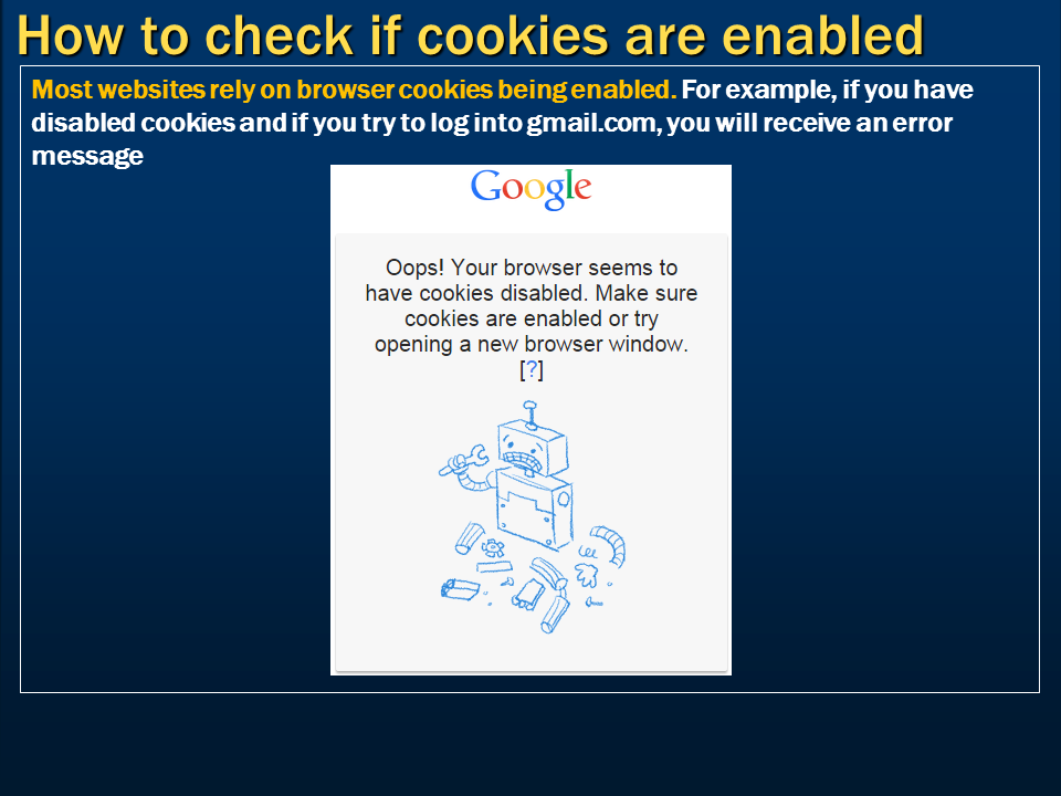 Sql server, and c video tutorial How to check if cookies are enabled