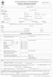 Scouts PIR (Health) Form