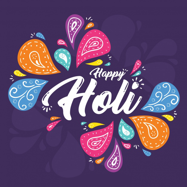Hand drawn holi festival background Free Vector