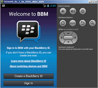 BBM for Android di Emulator Android