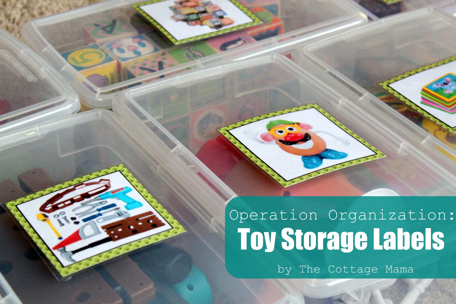 Small Space Toy Storage Solution, Easy DIY Toy Labels, and a Peek