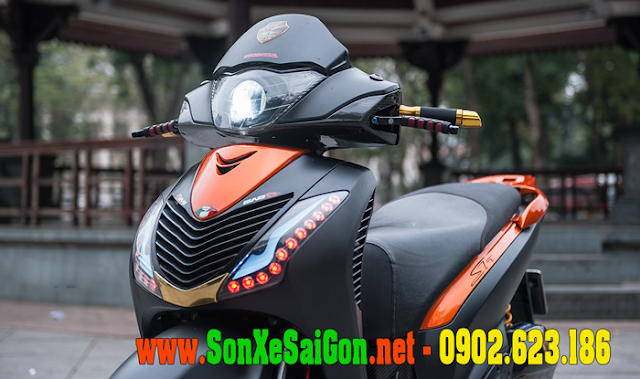 Sơn xe Honda SH 150i màu cam đen nhám cực đẹp - SƠN XE SÀI GÒN