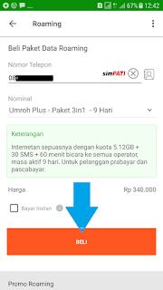 cara membeli paket data roaming telkomsel xl indosat tri online