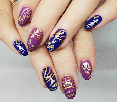 CND Wild Earth Nail Art with Blue Moon, Dreamcatche and gold foil CND Wild Earth Nail Art with Blue Moon, Dreamcatche and gold foil