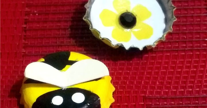 Condo Blues Recycled Crafts Bottle Cap Bumble Bees For Kids