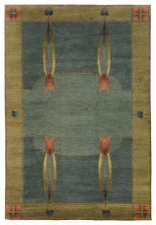 stickley area rugs windyhill craftsman ru 1140 series flower pattern side square corner white yellow center collored