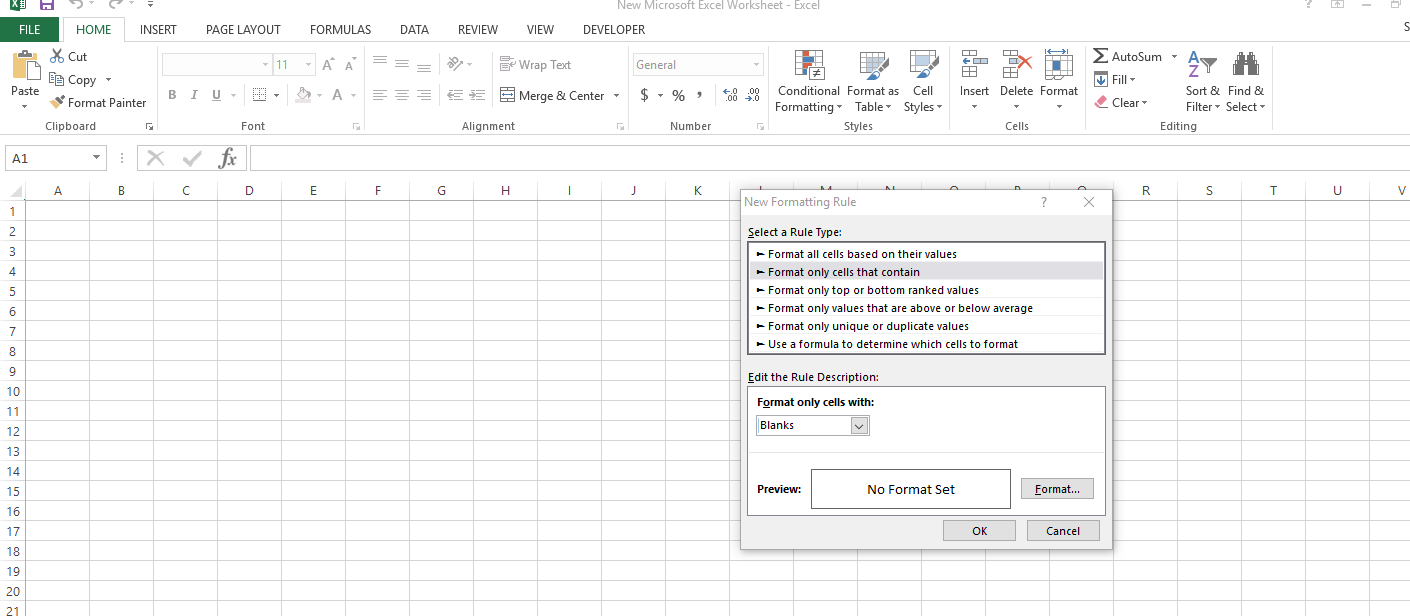 How to fill black cells with color using conditional formatting in ...