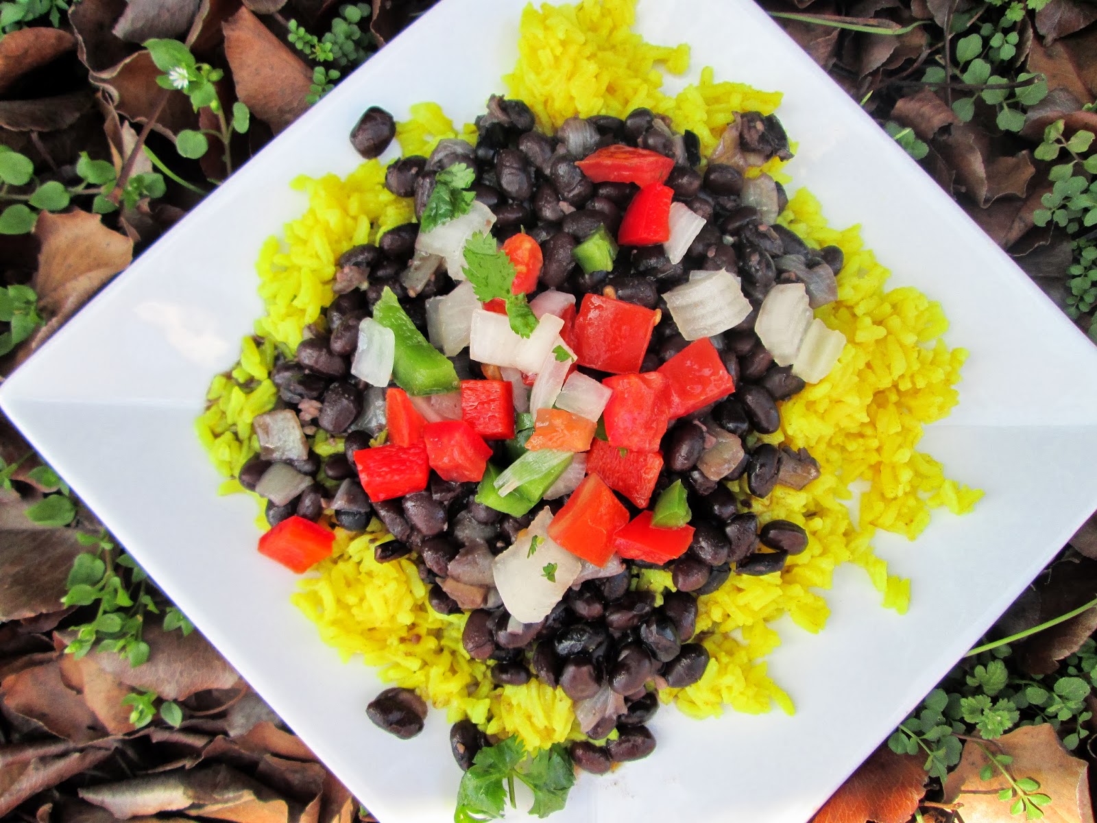 Just a little hungry... black beans and saffron rice