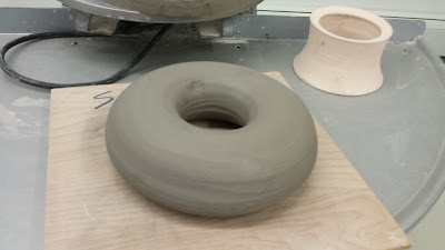 Pottery donut by Lily L, in progress.