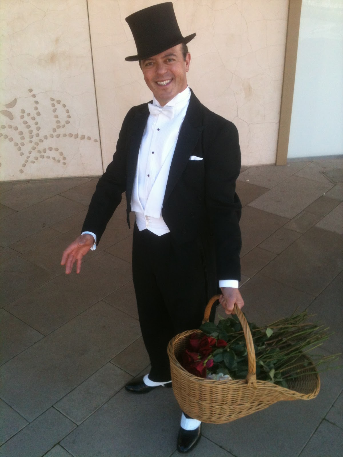 Celebrity Gems Entertainment Top Hat, Tails, and Long Stemmed Red Rose