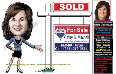 RE/MAX For Sale Sign Real Estate Caricature