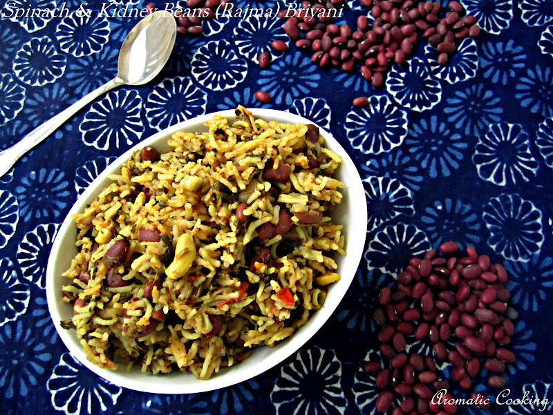 Aromatic Cooking Spinach And Kidney Beans (Rajma) Briyani