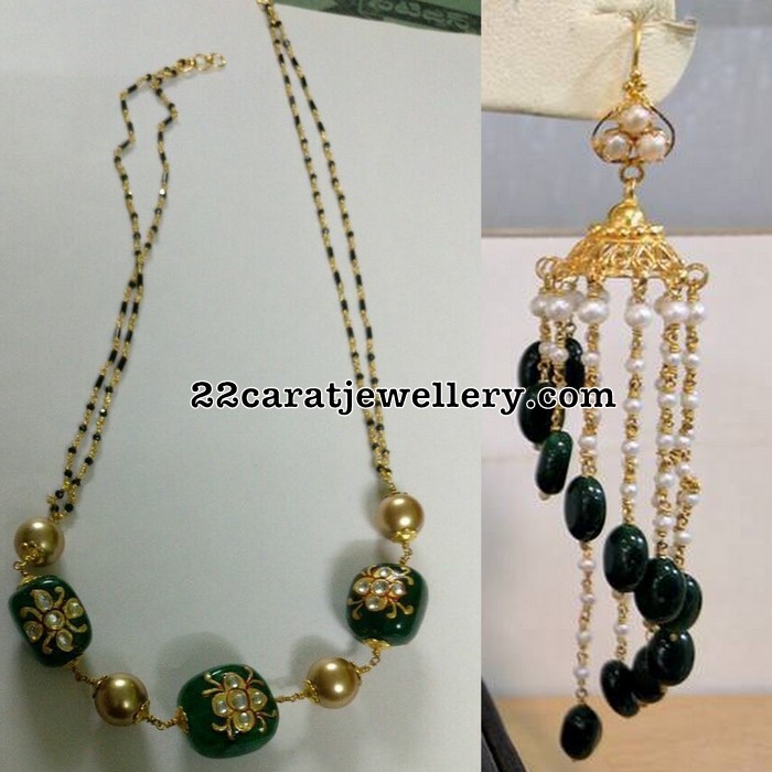 black beads ear rings