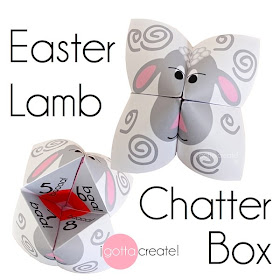 #Easter Lamb chatterbox or "cootie catcher" game - CUTE! | printable at I Gotta Create!