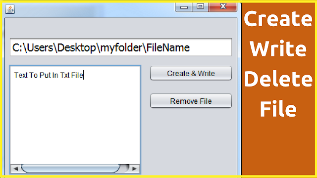 java create writr remove text file